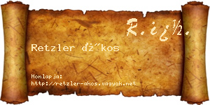 Retzler Ákos névjegykártya