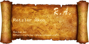 Retzler Ákos névjegykártya